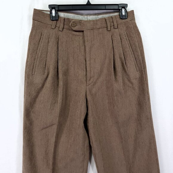 St. Croix Men's Pleated Textured Wool Blend Pants 30x27 Straight Cuff Leg - Picture 14 of 15